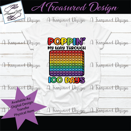 100 Days Poppin - SVG | PNG | Mockup Digital Download