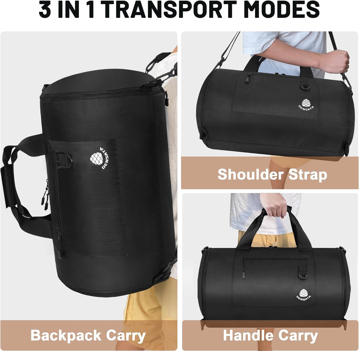 Customizable Travel Duffle Bag | 80L Sports Gym Bag | Expandable Duffle Backpack | Overnight Bag | Carry on Bag