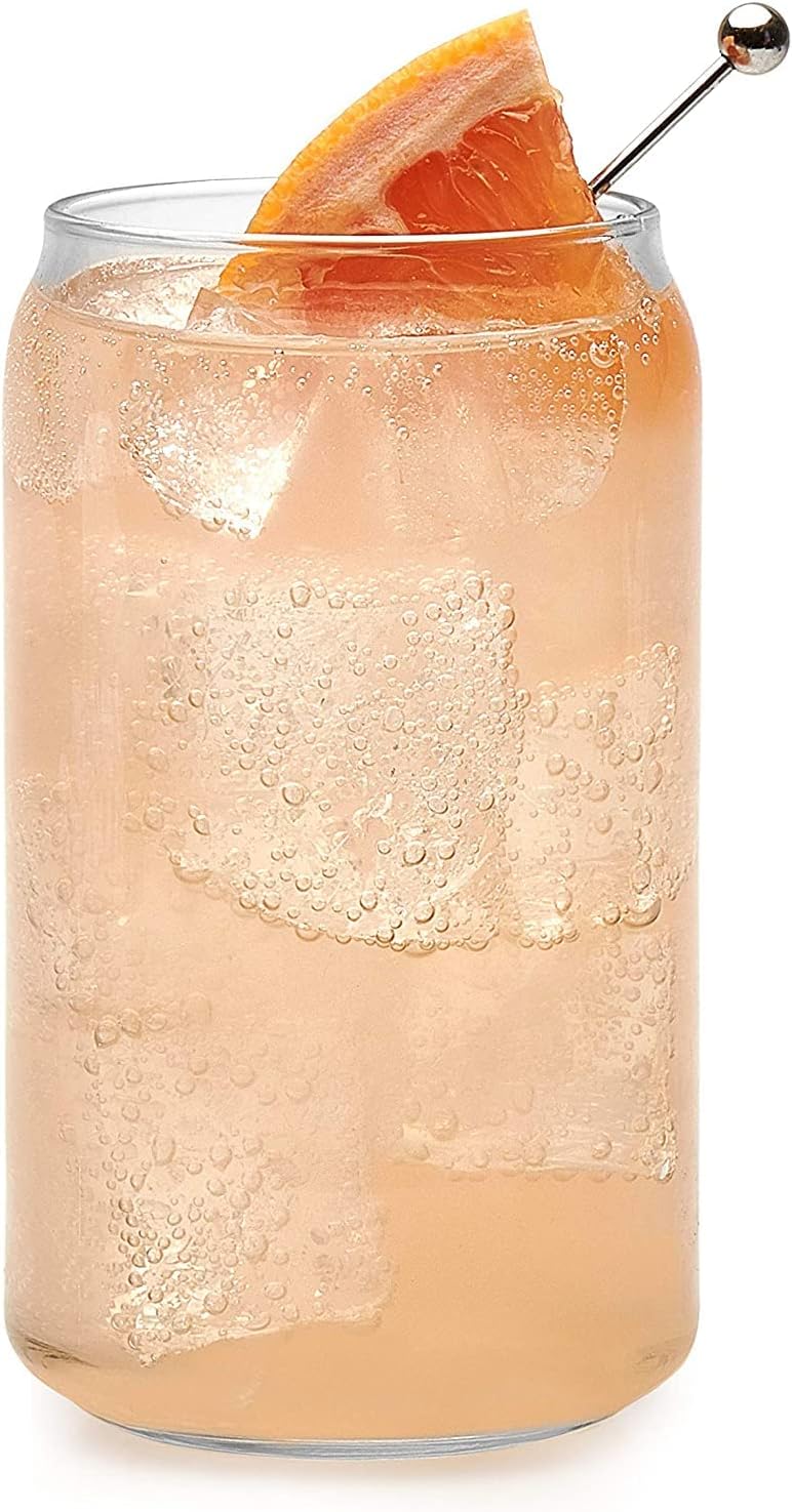 16oz Libby Glass with Lid and Straw