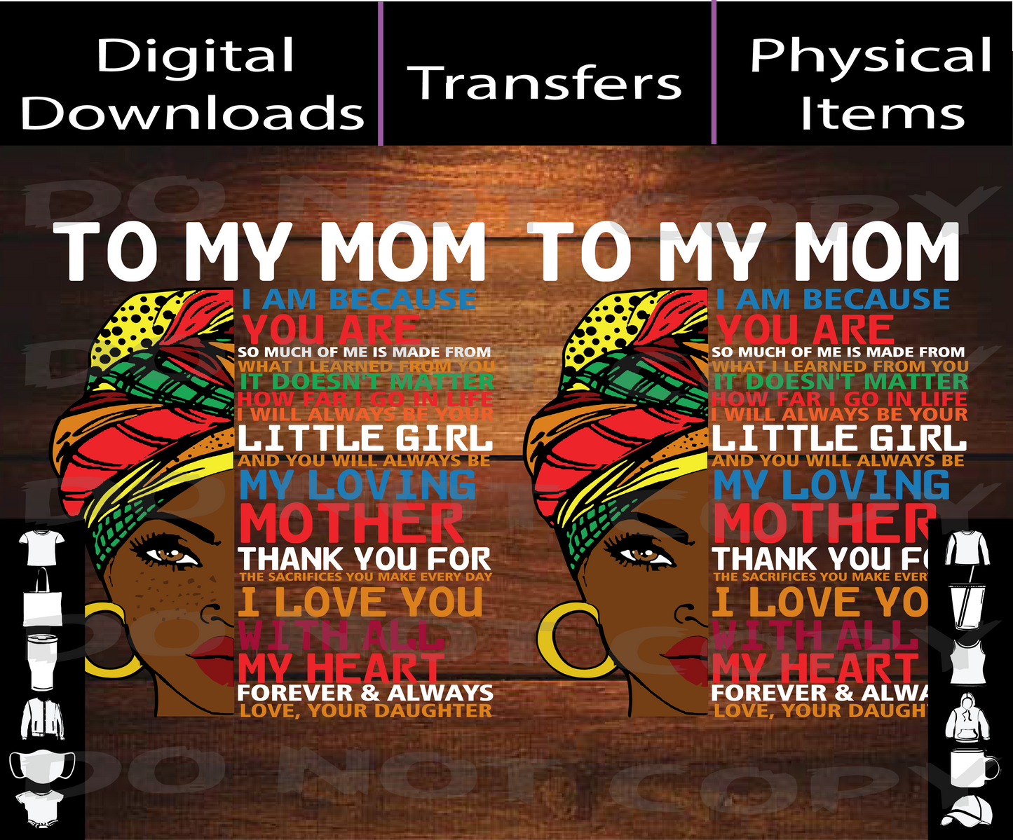 African Queen Mom - PNG | Mockup Digital Download