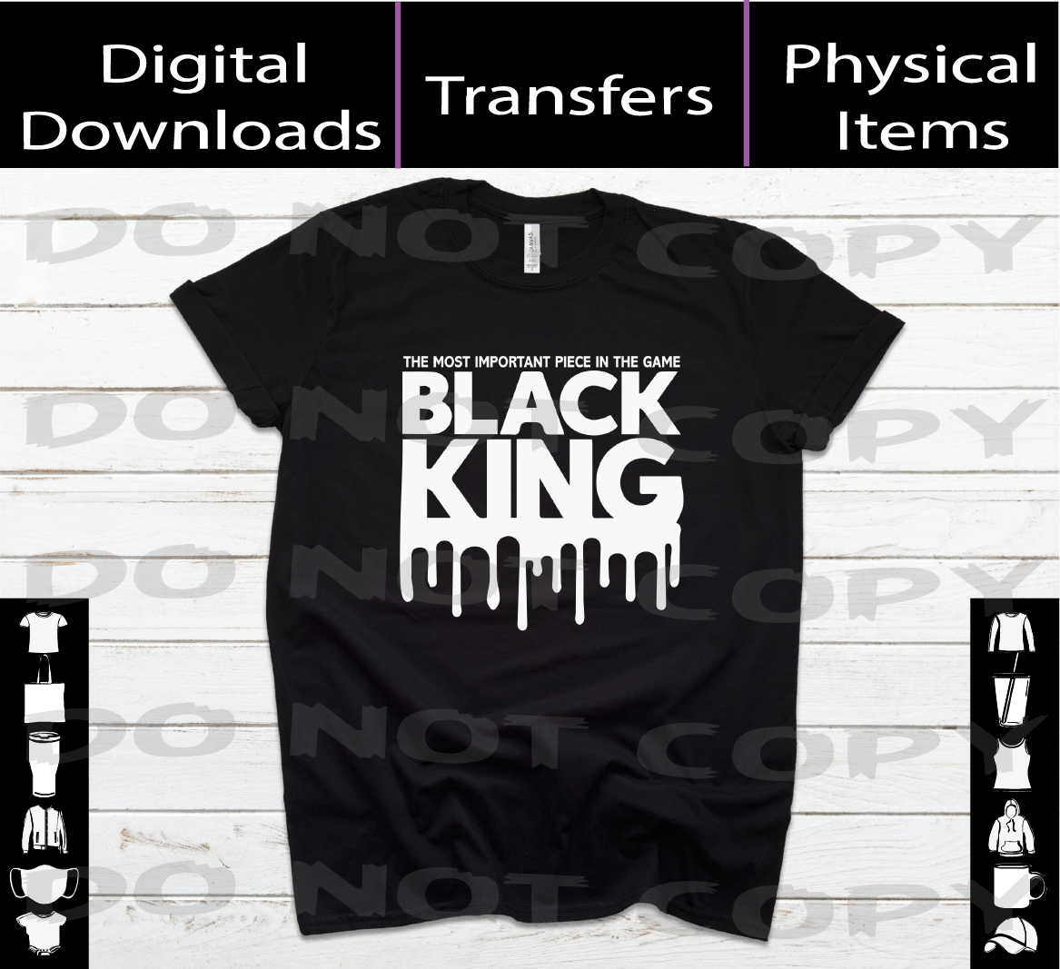 Black King - SVG | PNG | Mockup Digital Download