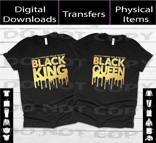 Black King & Black Queen - Couple  SVG | PNG | Mockups Digital Download