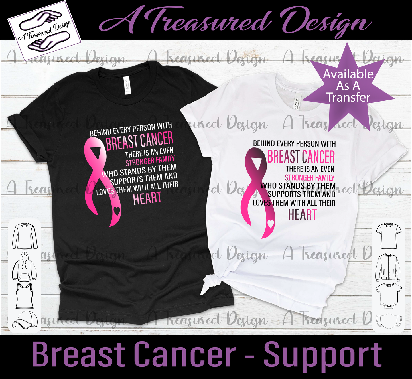 Breast Cancer Support Design SVG | PNG | Mockup Digital Download
