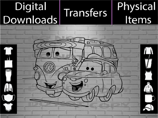 Cars and Friends - SVG | PNG | Mockup - Digital Design