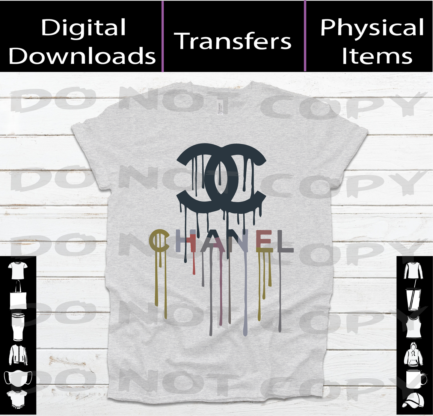 Dripping Chanel Colors - Heat Transfers
