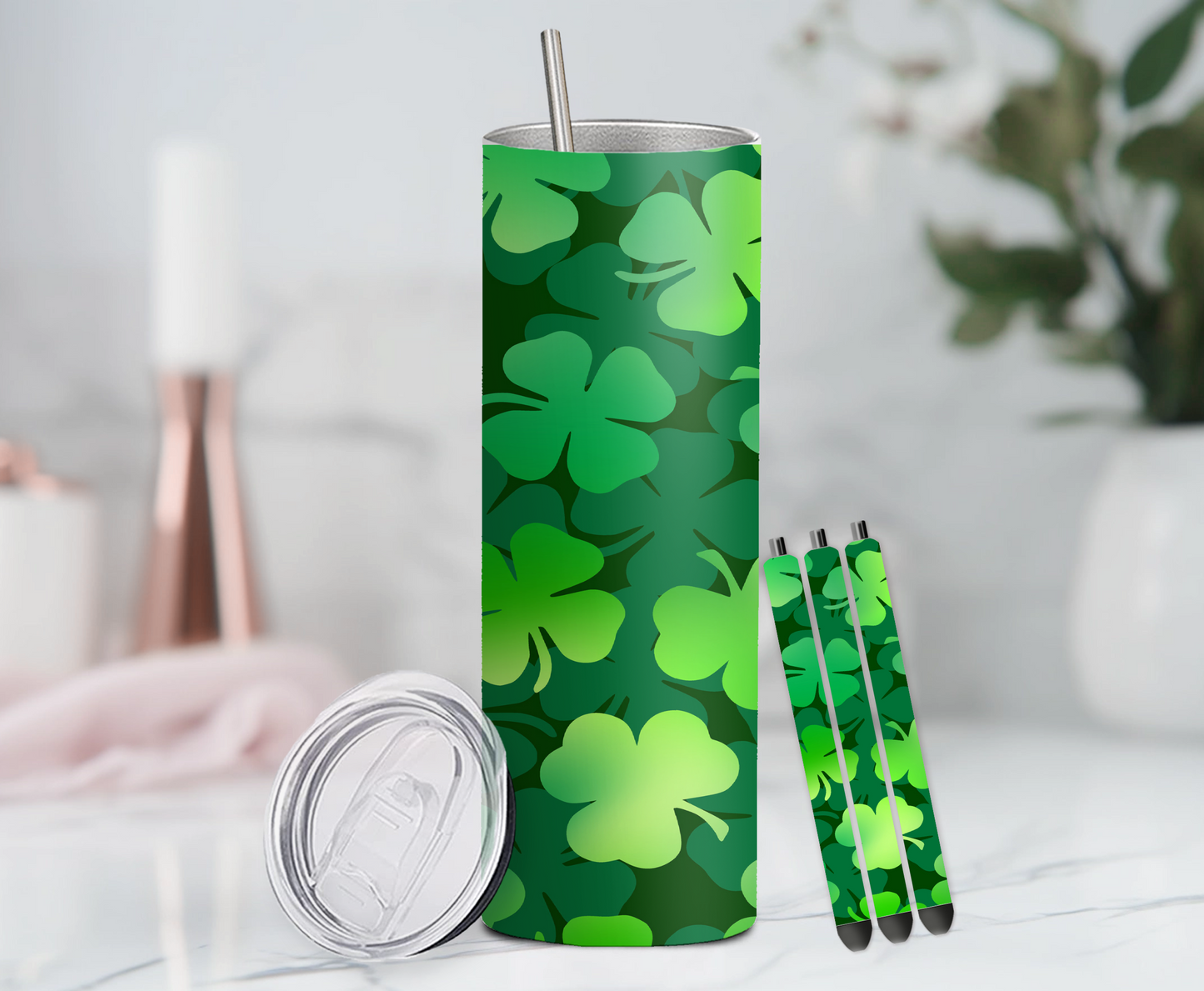 Green Clover Pen and Tumbler Wraps