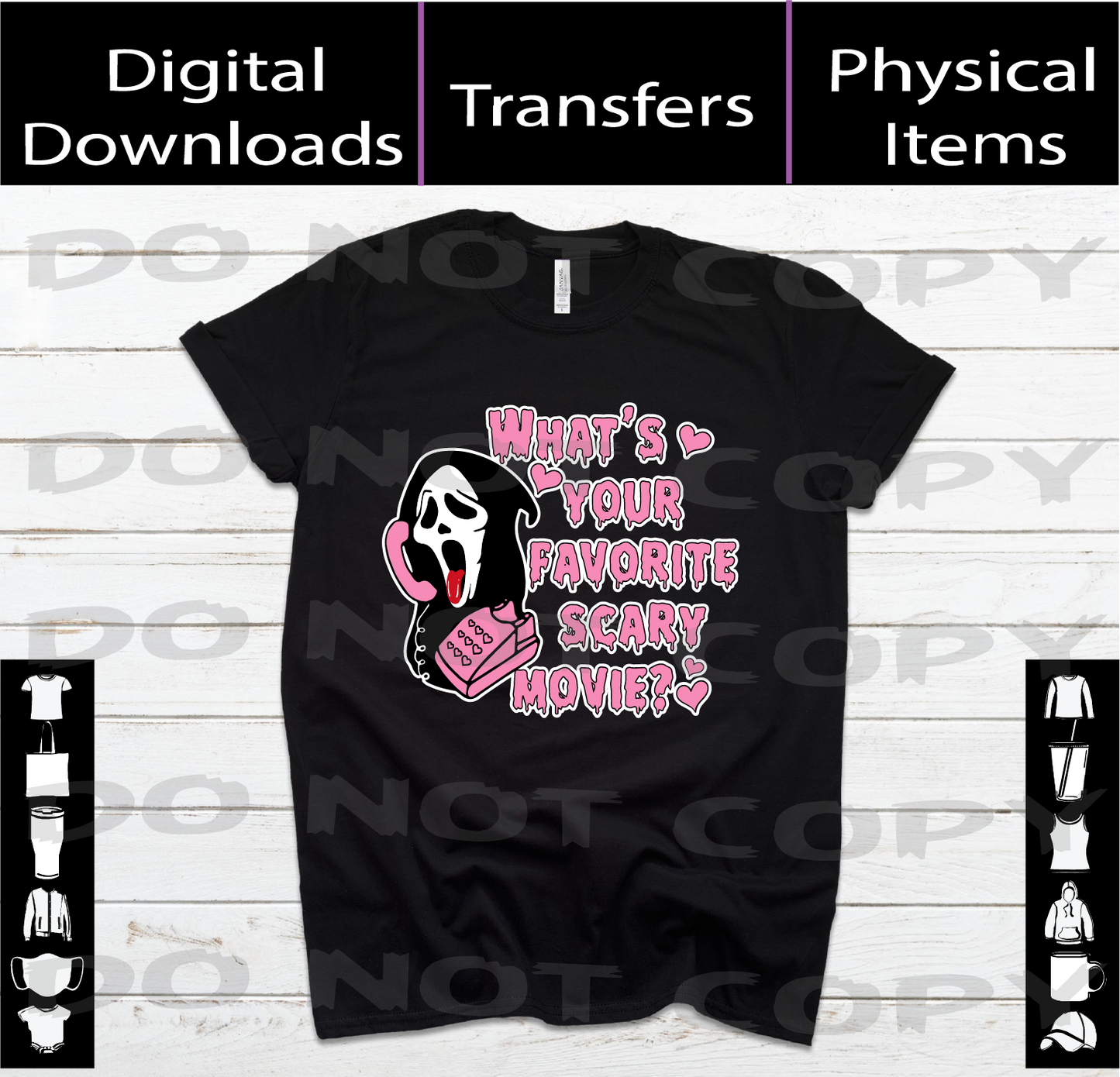 Whats your favorite scary movie - Scream Heat Transfers