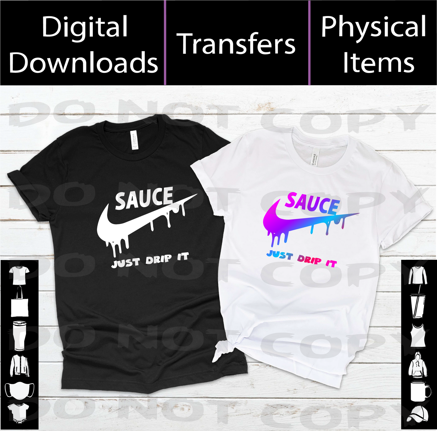 SAUCE Just Drip It SVG + PNG + Mockup | Dripping Nike-Inspired Urban Design | Digital Download