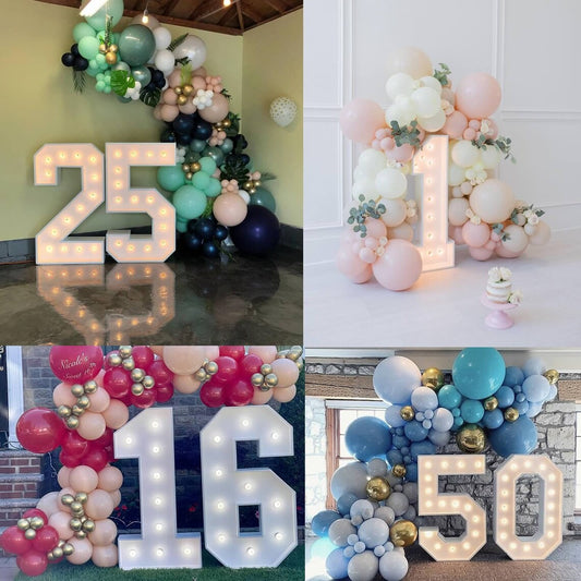 Marquee Numbers (0-9), Big Light Up Numbers, Pre-cut, Large Numbers, Anniversary Birthday Wedding Event Decorations