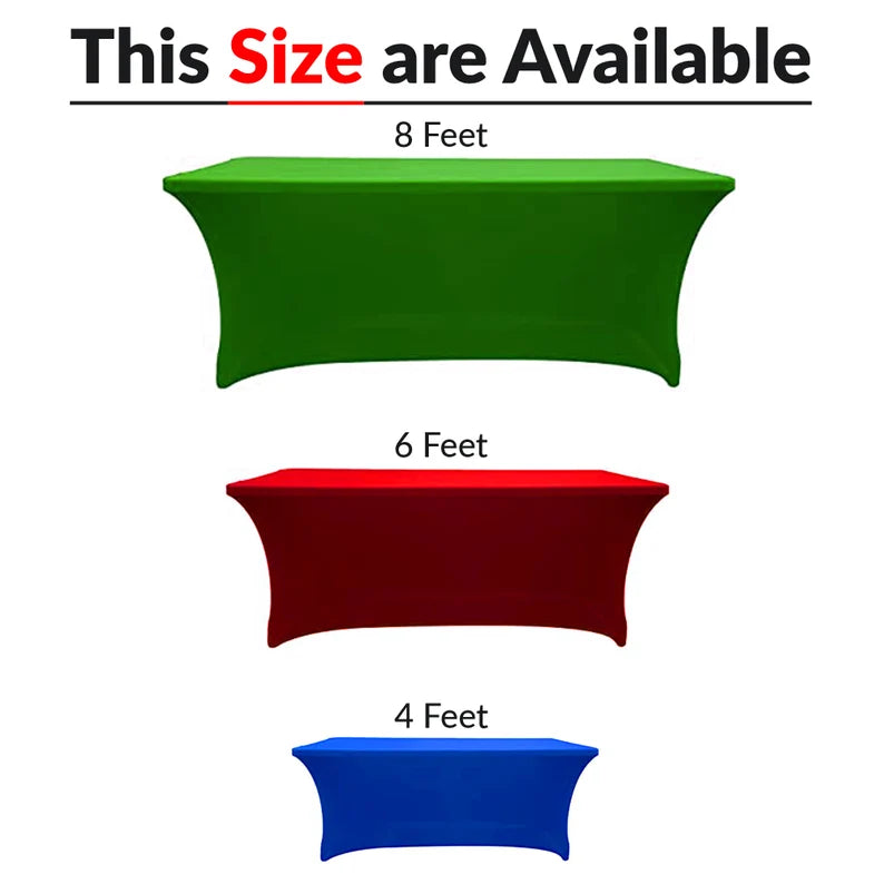 Elastic | Fitted | Stretch | Tablecloths for Rectangle Tables- Outdoor | Wedding | Banquet | Parties