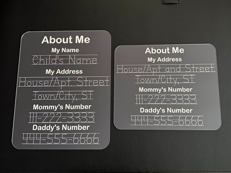 Reusable Tracing Dry Erase Boards - Regular Font | Cursive Font | Numbers | Shapes | Tie My Shoe | Time Clock | All About Me | Custom Names | Months Of The Year | Days Of The Week