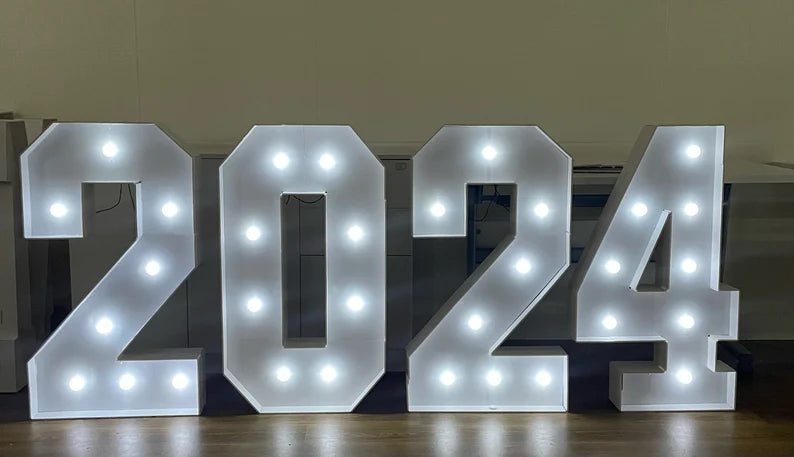 Marquee Numbers (0-9), Big Light Up Numbers, Pre-cut, Large Numbers, Anniversary Birthday Wedding Event Decorations