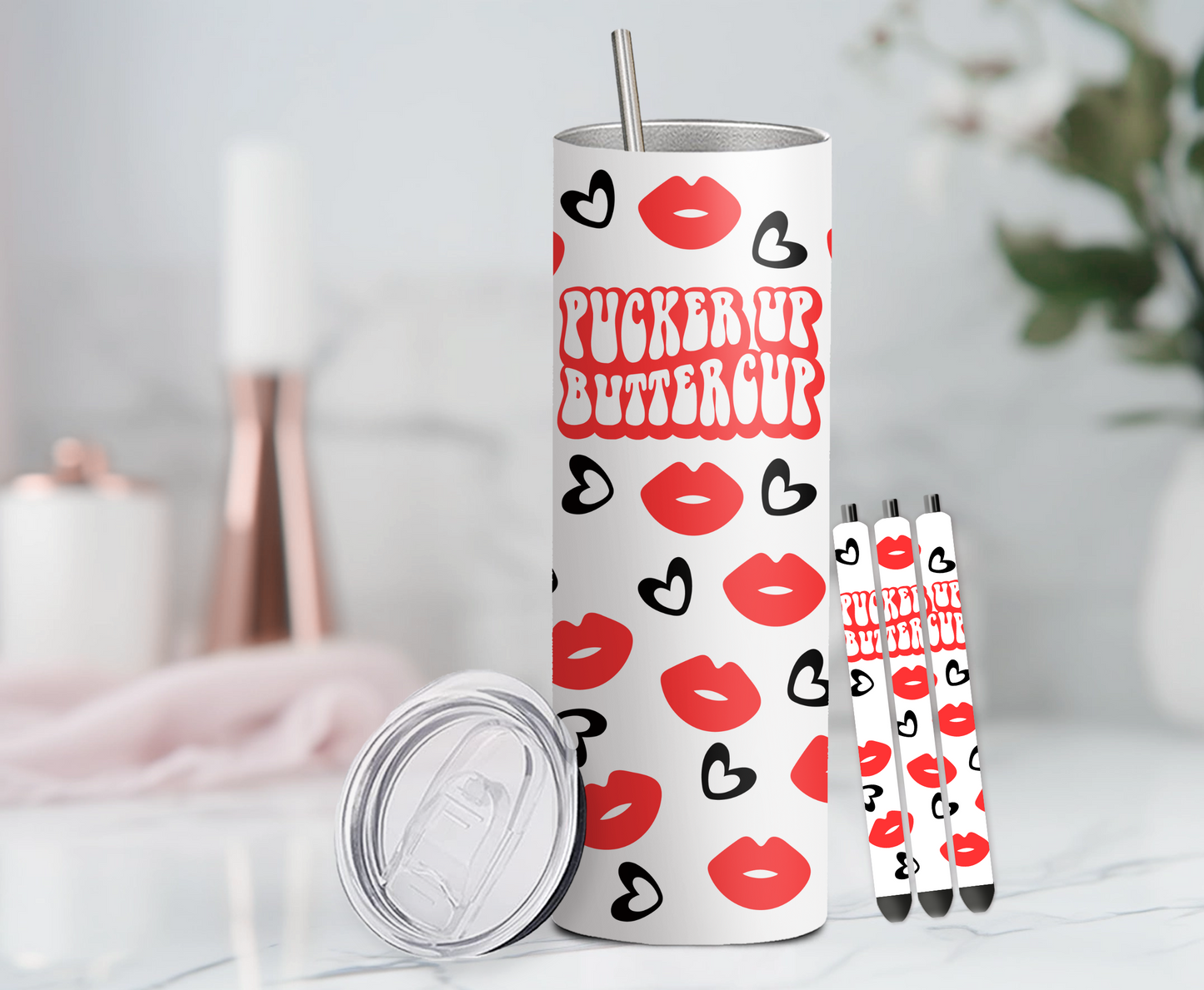 Pucker Up Buttercup Pen and Tumbler Wraps