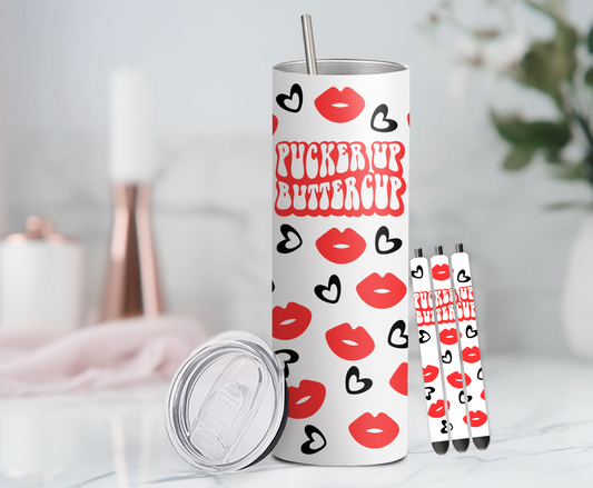 Pucker Up Buttercup Pen and Tumbler Wraps