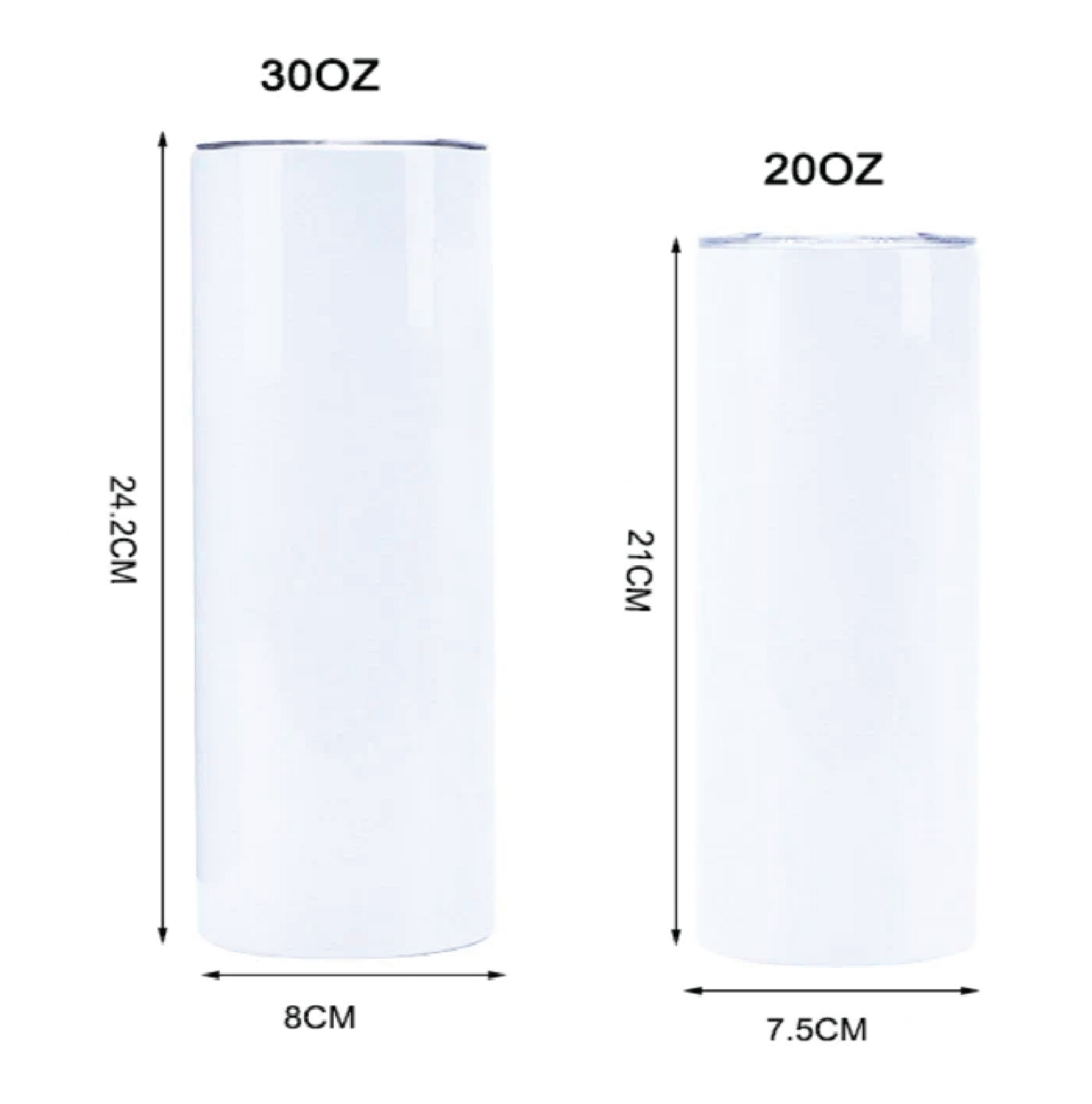 Skinny Straight Sublimation Tumbler With Insulated Wall - 20 oz and 30 oz A Treasured Design LLC