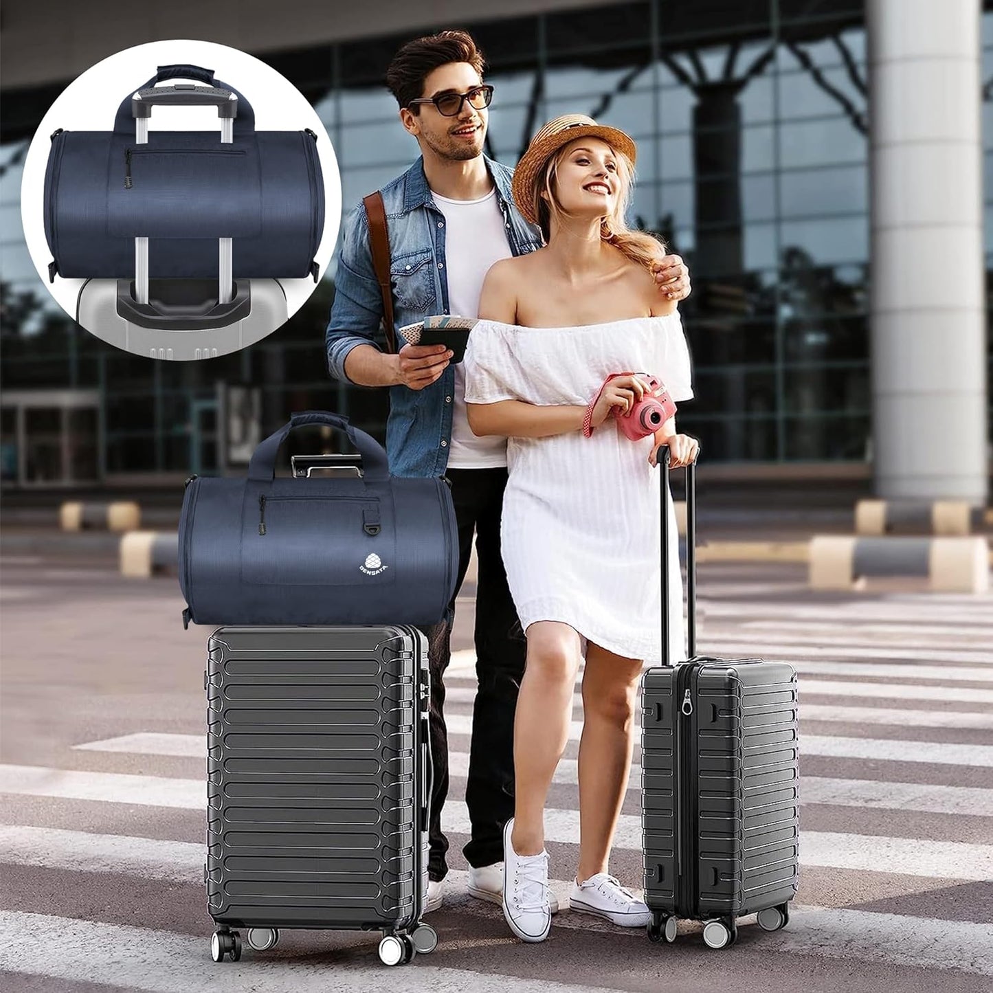 Customizable Travel Duffle Bag | 80L Sports Gym Bag | Expandable Duffle Backpack | Overnight Bag | Carry on Bag
