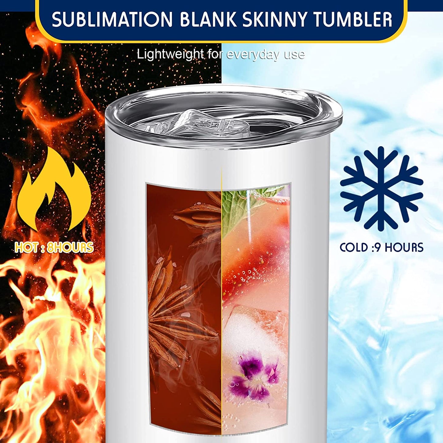 Skinny Straight Sublimation Tumbler With Insulated Wall - 20 oz and 30 oz A Treasured Design LLC