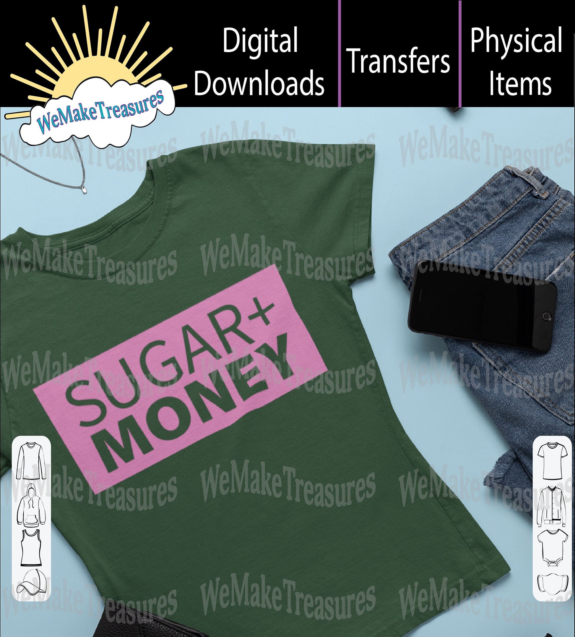 Sugar Money - SVG/PNG/Mockup Digital Download A Treasured Design LLC