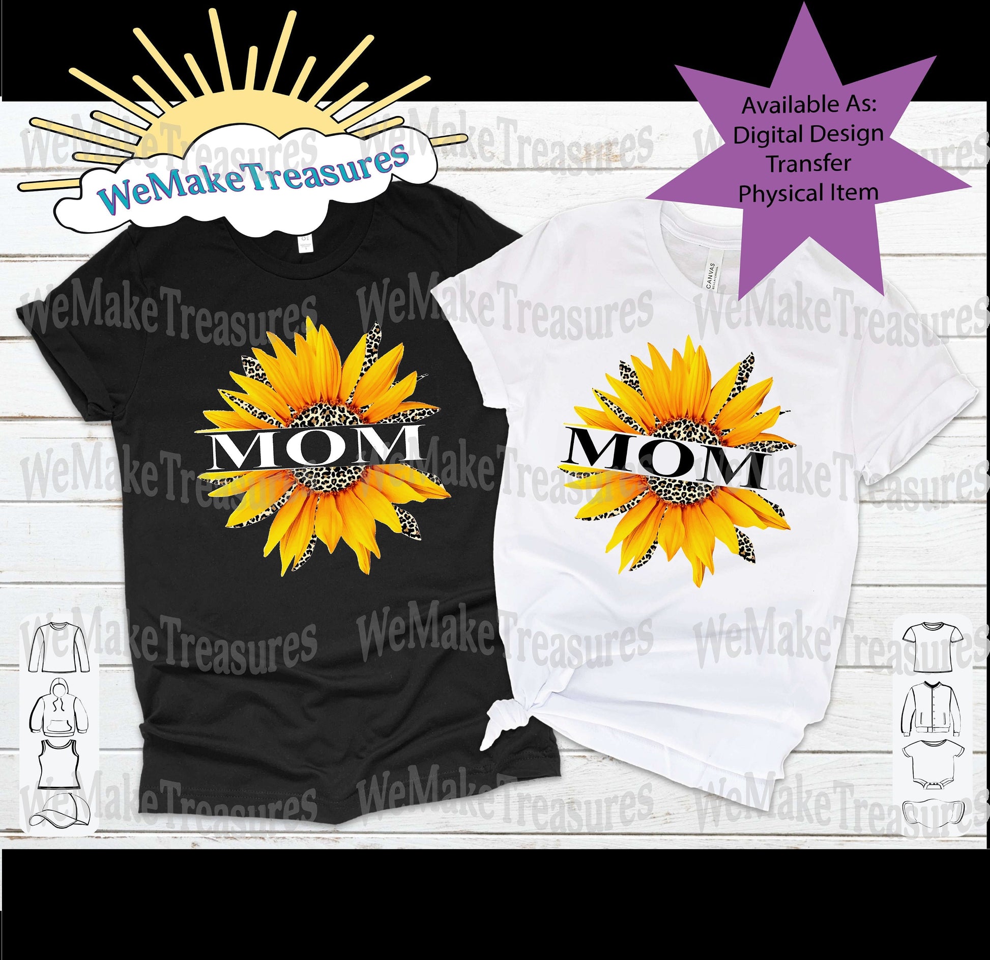 Mom Sunflower - PNG/Mockup Digital Download A Treasured Design LLC
