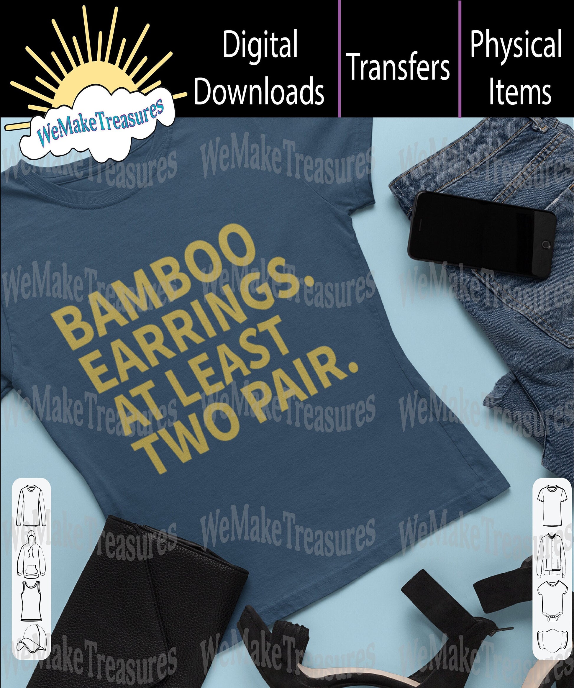 Bamboo Earrings - SVG | PNG | Mockup Digital Download A Treasured Design LLC
