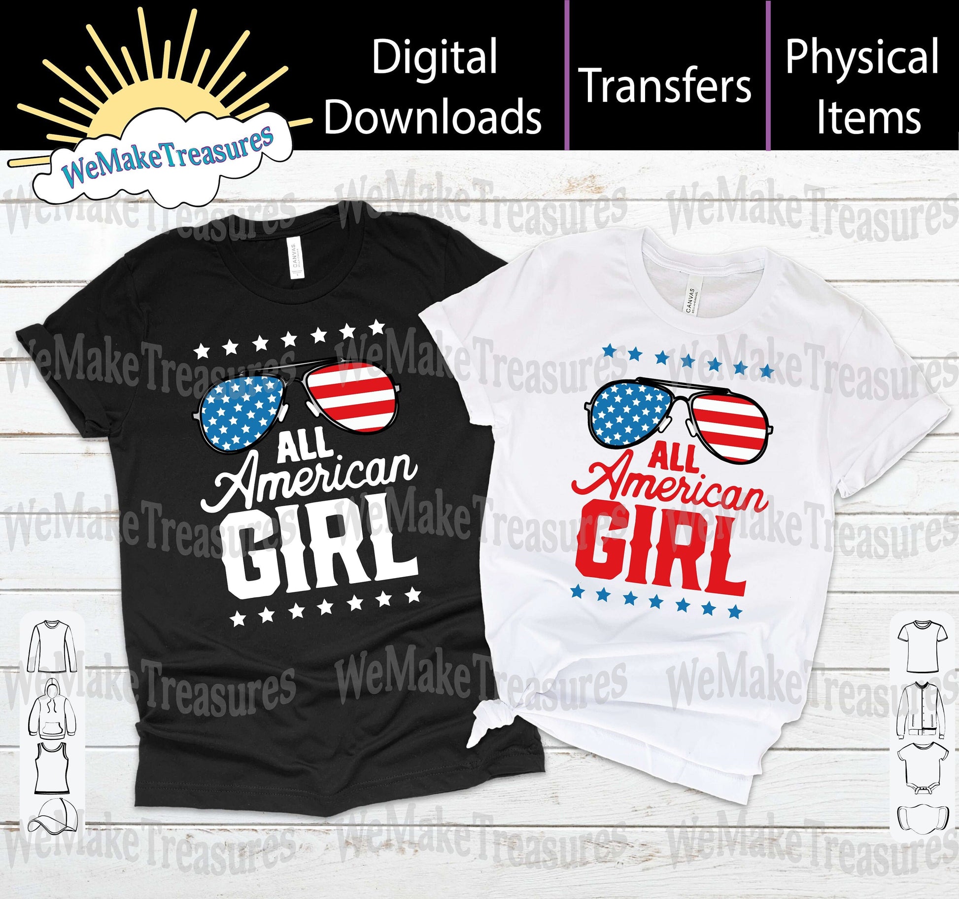 All American Girl - SVG | PNG | Mockup Digital Download A Treasured Design LLC