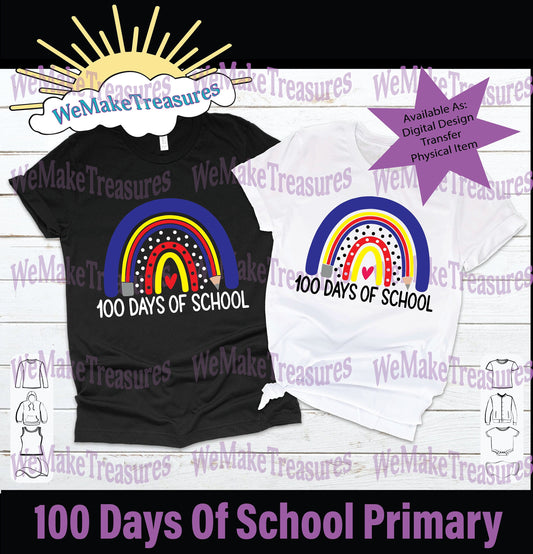 100 days primary rainbow - SVG | PNG | Mockup Digital Download A Treasured Design LLC