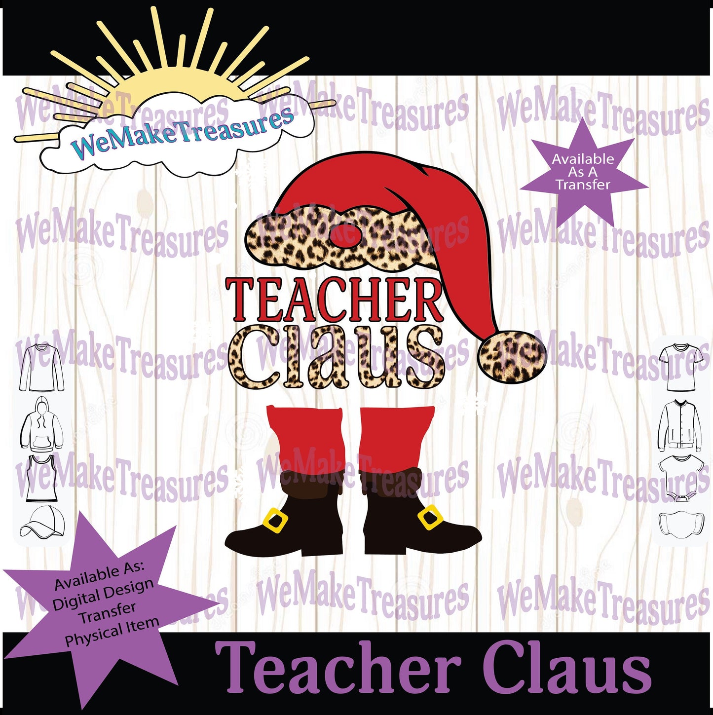 Teacher Claus - SVG | PNG | Mockup - Digital Download