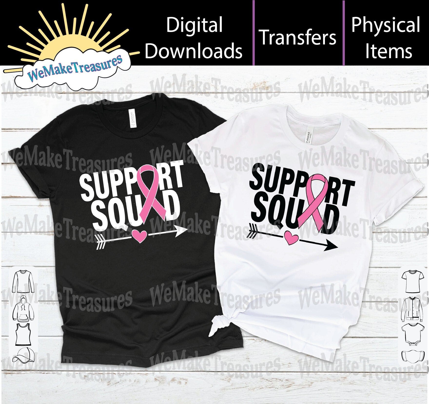 Support Squad SVG + PNG + Mockup Digital Download A Treasured Design LLC
