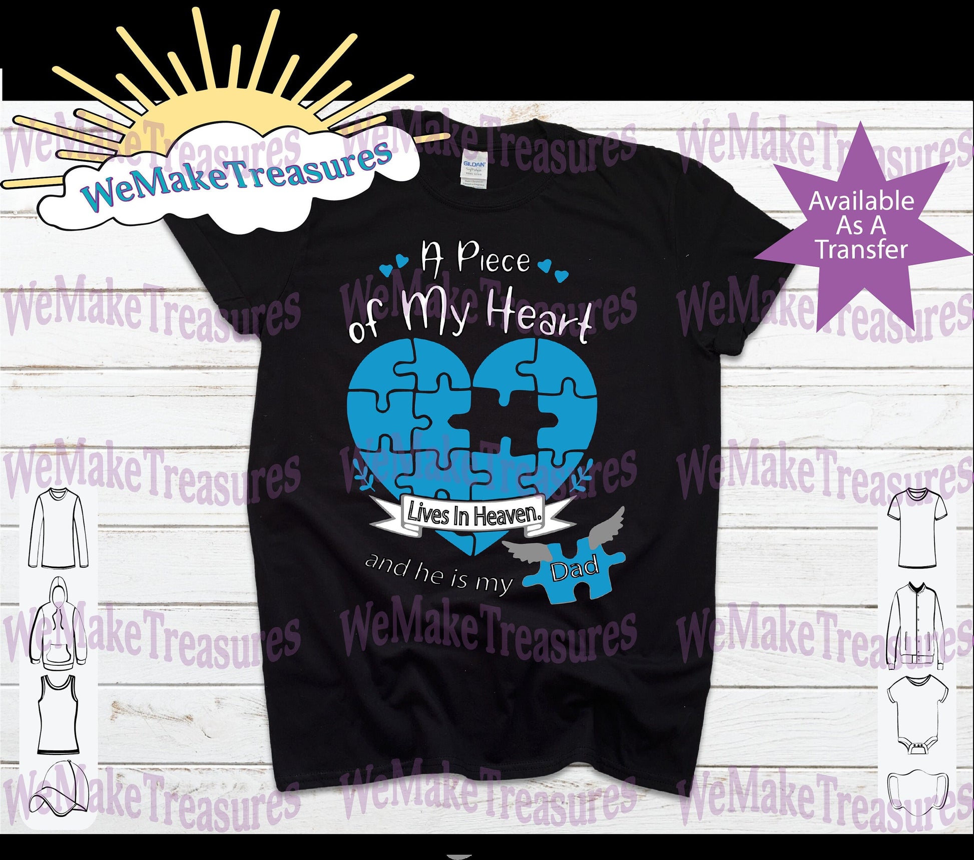 A Piece Of My Heart Dad- SVG | PNG | Mockup Digital Download A Treasured Design LLC