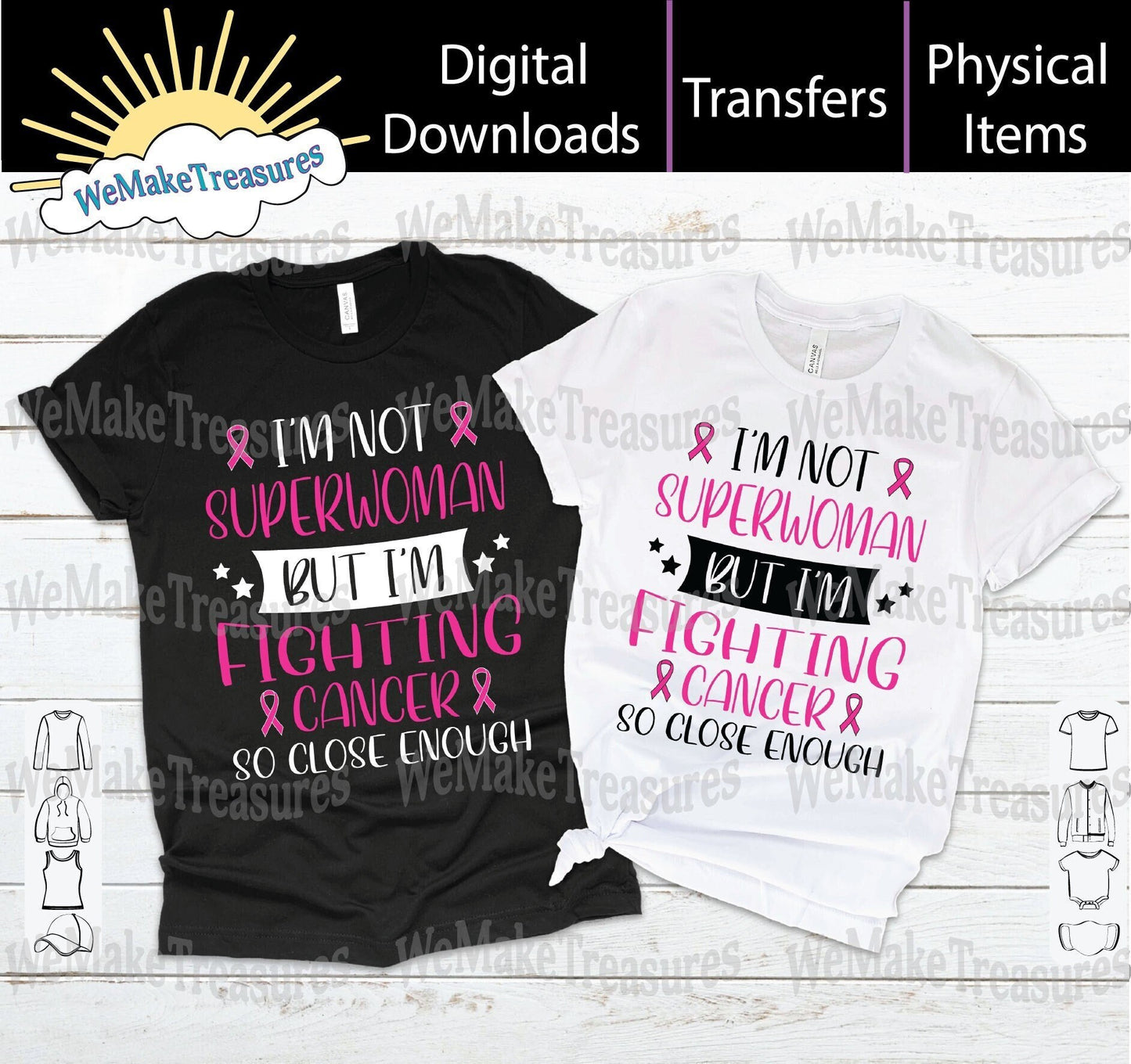 Superwoman Breast Cancer SVG + PNG + Mockup Digital Download A Treasured Design LLC