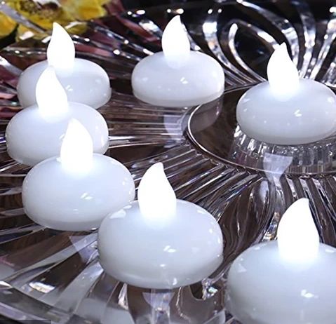 12 Pack LED Floating White Tea lights Waterproof Flameless Candles