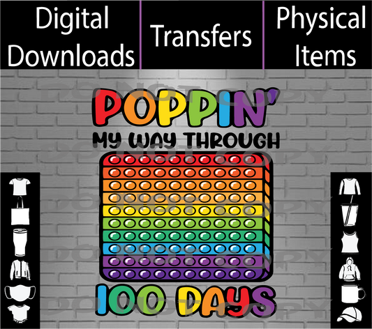 100 Days Poppin - SVG | PNG | Mockup Digital Download