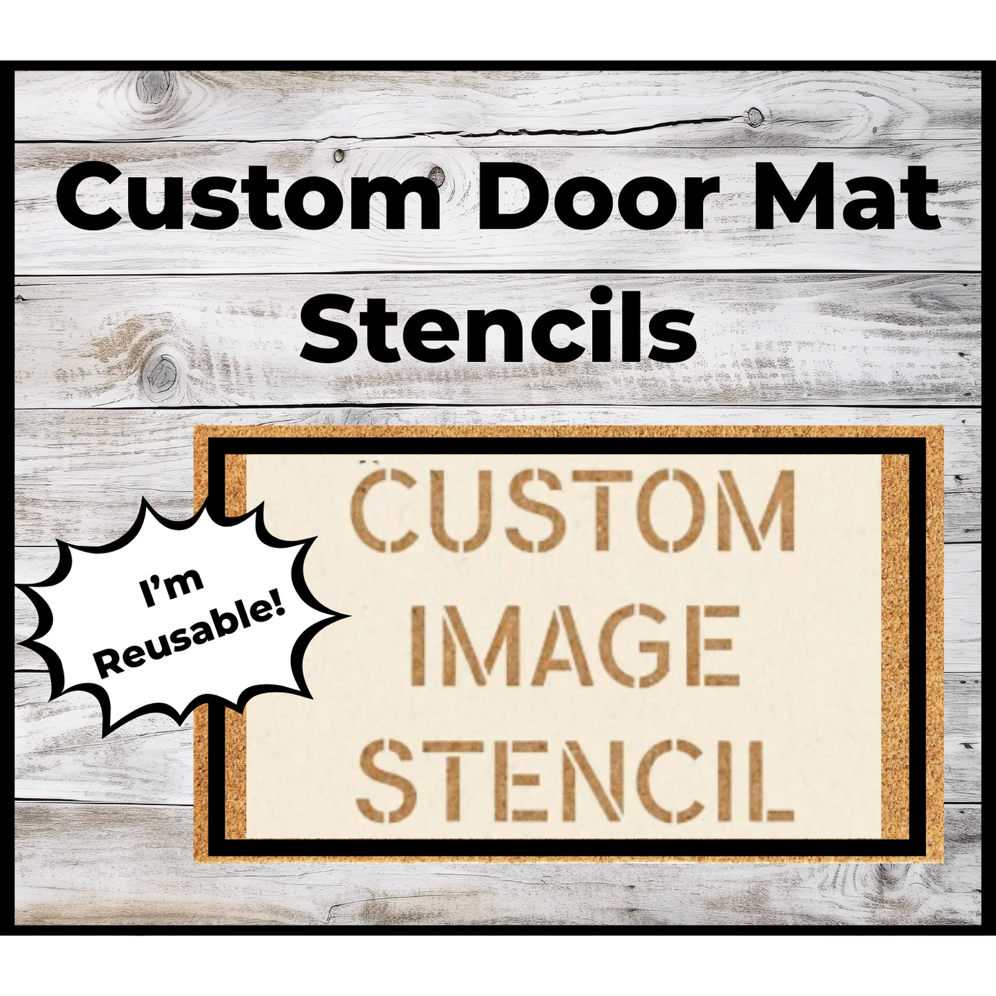 Custom Doormat Stencil – Reusable DIY Doormat Template | Paint and Sip | Personalized Door Mat Stencil Kit | Couples Date Night