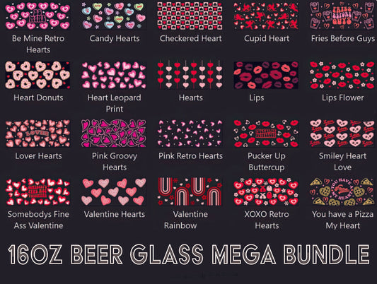 16oz Beer Glass Mega Wrap Bundle