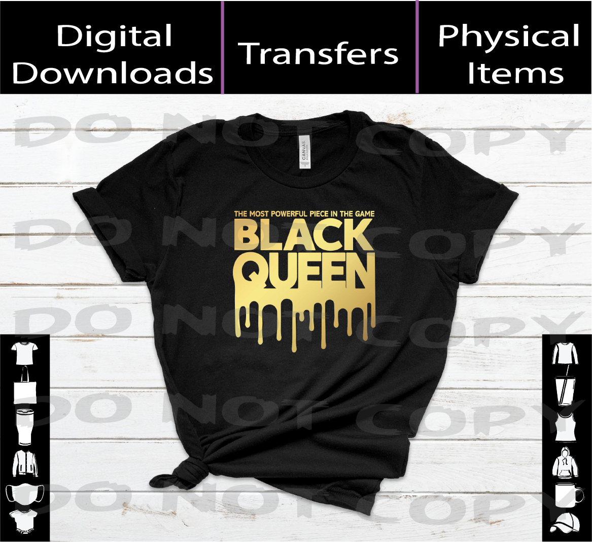 Black Queen SVG | PNG | Mockups Digital Download