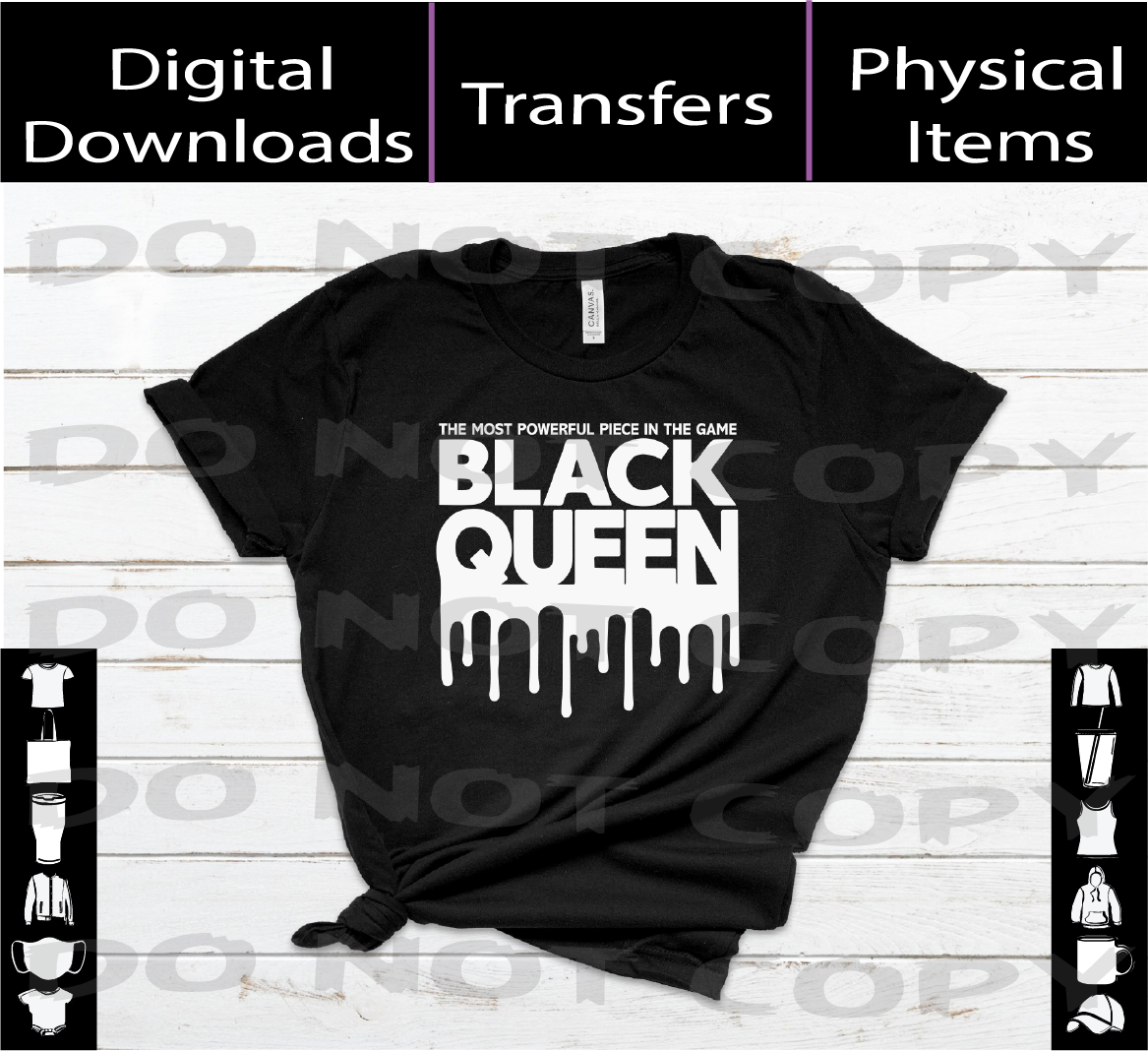 Black Queen SVG | PNG | Mockups Digital Download