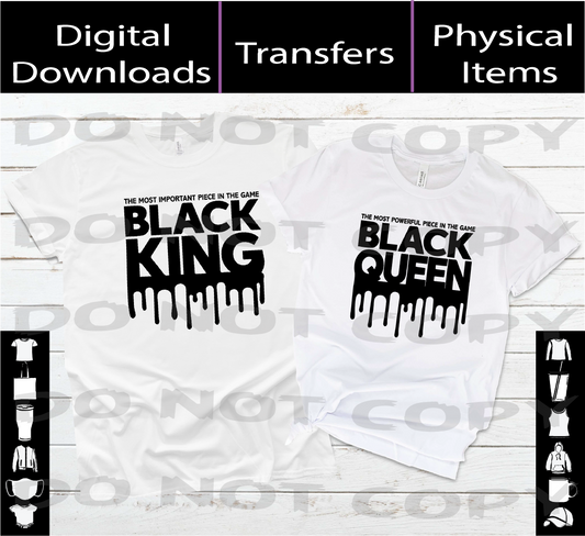 Black King & Black Queen - Couple  SVG | PNG | Mockups Digital Download