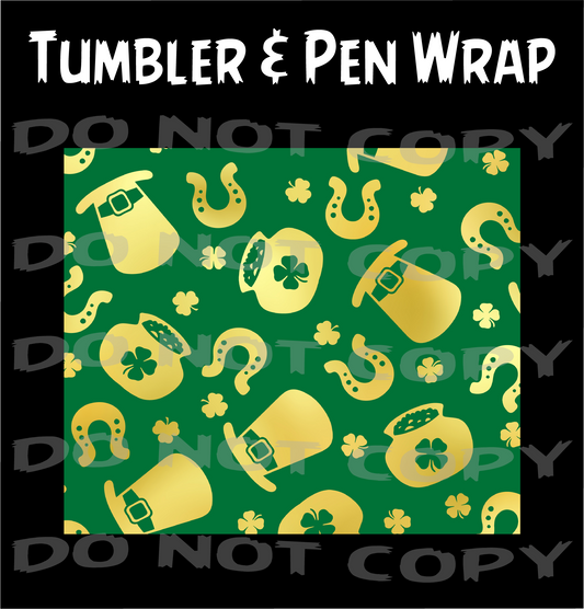 Gold Luck Pen and Tumbler Wraps