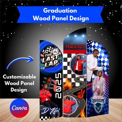 Graduation Wood Panel Design - Editable Download