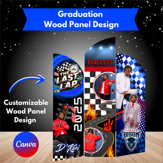 Graduation Wood Panel Design - Editable Download