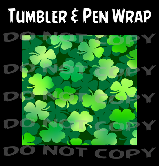 Green Clover Pen and Tumbler Wraps