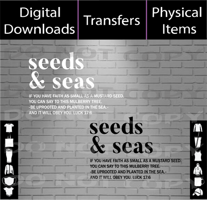Seeds and Seas – Luke 17:6 Scripture SVG + PNG + Mockup | Faith-Based Digital Download