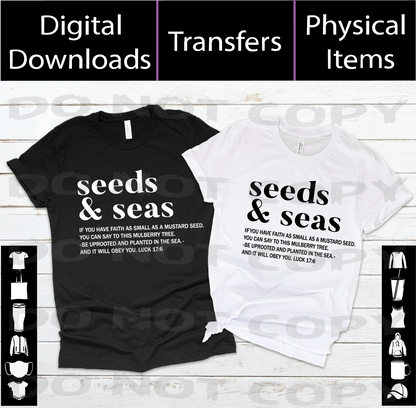 Seeds and Seas – Luke 17:6 Scripture SVG + PNG + Mockup | Faith-Based Digital Download