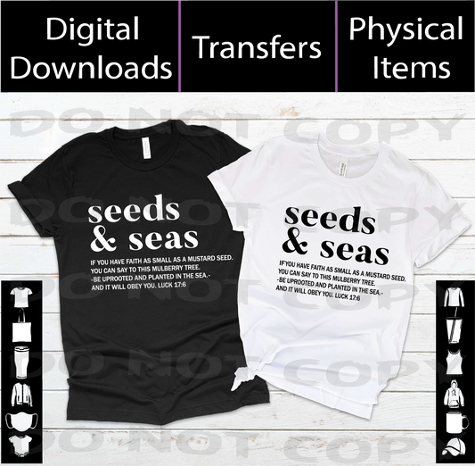 Seeds and Seas – Luke 17:6 Scripture SVG + PNG + Mockup | Faith-Based Digital Download