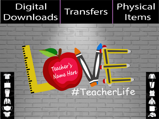 Teacher Love SVG | PNG | Mockup