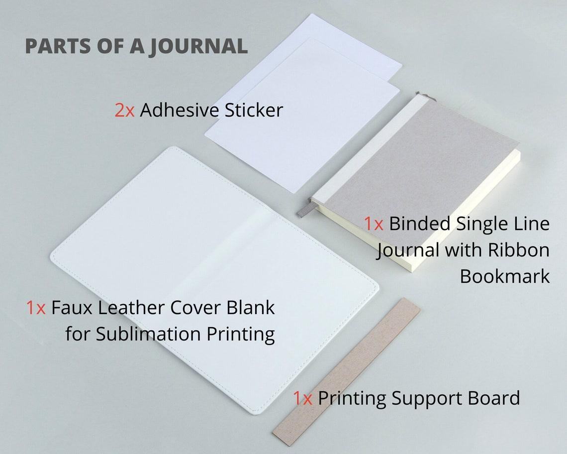 White Leather PU Sublimation Blank Journal, 8'' x 6'' (size A5)-100 Pages