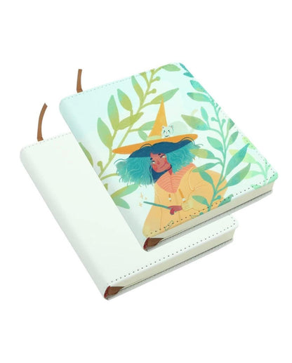 White Leather PU Sublimation Blank Journal, 8'' x 6'' (size A5)-100 Pages