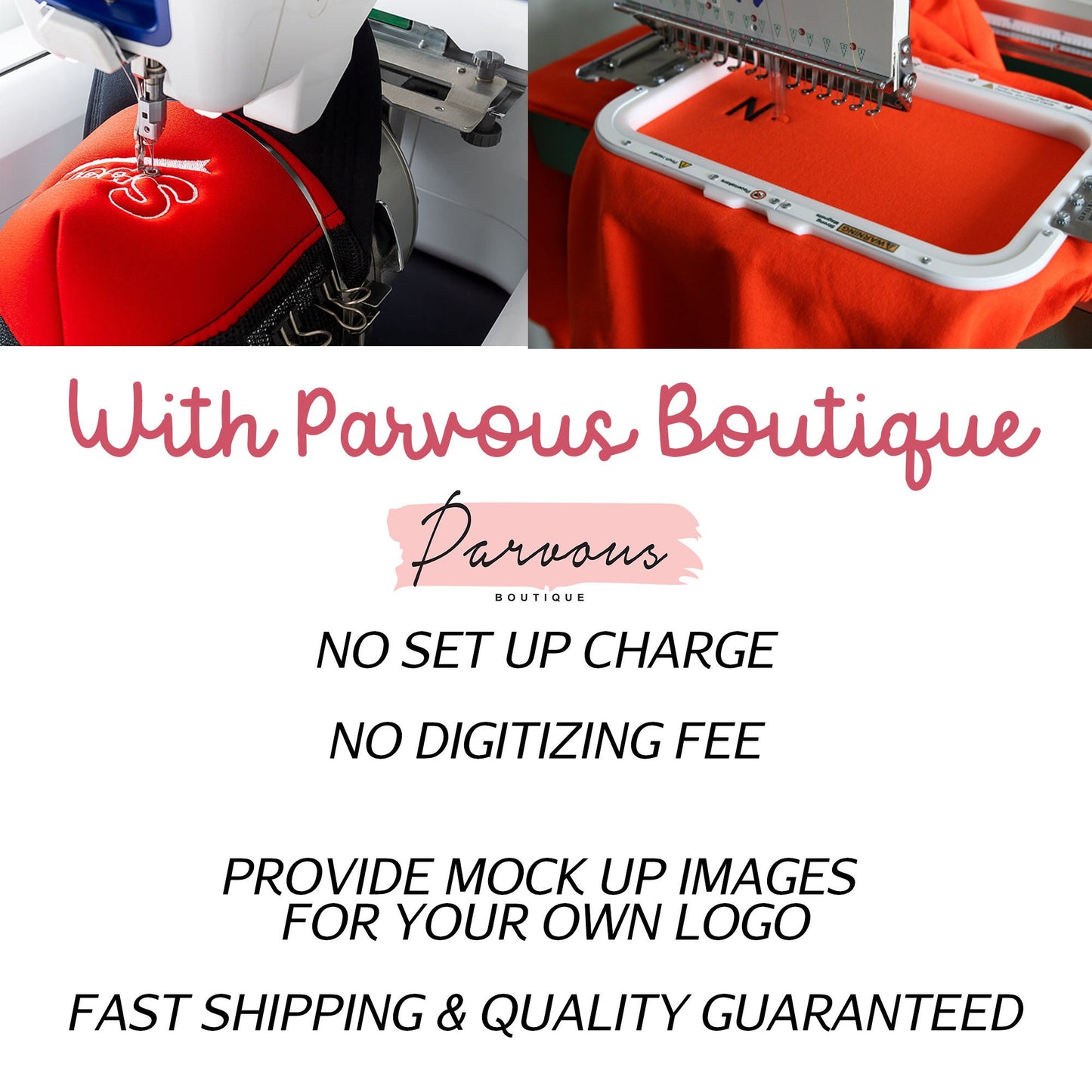 Parvous Boutique Custom Logo Text Stitching Embroidery Design Your Own Beanies - Multicolors (SP12/CP90)