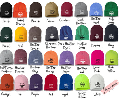 Parvous Boutique Custom Logo Text Stitching Embroidery Design Your Own Beanies - Multicolors (SP12/CP90)