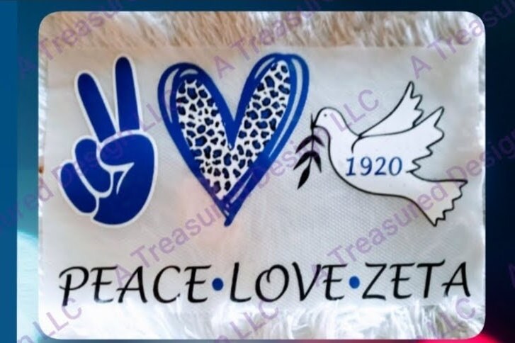 Peace Love Zeta Design - Regular (Sticker) Vinyl &amp; Heat Vinyl Transfer A Treasured Design LLC